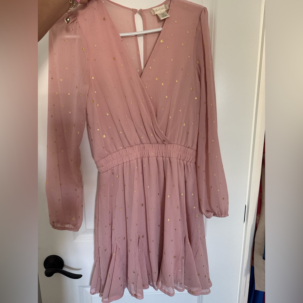 Altar'd State Blush Dress with Gold Star Details